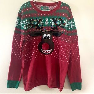 Funny Holiday Ugly Christmas Pooping Santa Reindeer 3D Sweater
